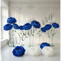 Ростовой цветок из бумаги "Пион синий"